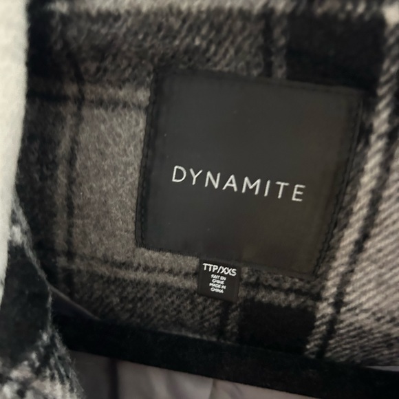 Dynamite York Shacket in black and white plaid - Picture 4 of 5